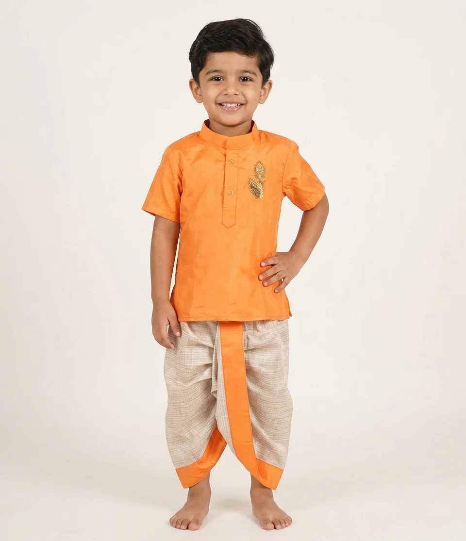 Thaipusam Mustard yellow kurta & Dhothi Set
